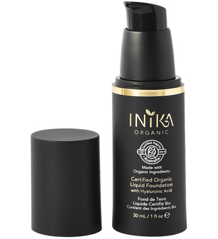 INIKA Certified Organic Liquid Mineral Foundation with Hyaluronic Acid 30ml PL10 Cocoa (Dark, Red)