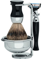 Becker Manicure Shaving Shop Rasiersets Rasierset Gillette Mach3, 4 tlg. Rasierer + Pinsel + Ständer + Rasierseifenschale 1 Stk.