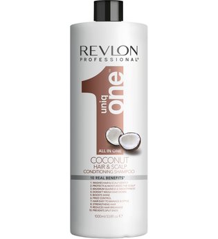 REVLON PROFESSIONAL Haarshampoo »Uniq One All in one Coconut Hair & Scalp Conditioning Shampoo«, beschwert nicht