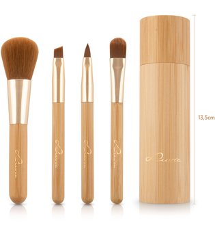 Luvia Cosmetics Kosmetikpinsel-Set »Travel Bamboo Tube«, 4 tlg.