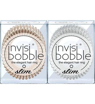 invisibobble Spiral-Haargummi »SLIM«, Set, 6-tlg., Bronze me Pretty & Crystal Clear