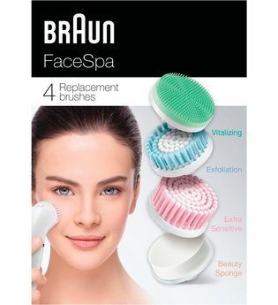 Braun Gesichtsbürstenaufsatz »Face Spa 80mv«, 4-tlg., zur Gesichtsreinigung für reine, strahlende Haut