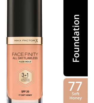 Max Factor Facefinity All Day Flawless Liquid Foundation 3in1 30ml 77 Soft Honey (Medium,Neutral)