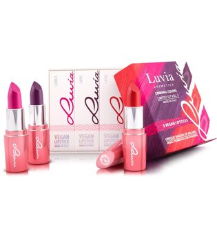 Luvia Cosmetics Lippenstift-Set »Criminal Colors Vol .2«, 3-tlg., rot, 3-tlg. Set, pink,coral,aubergine