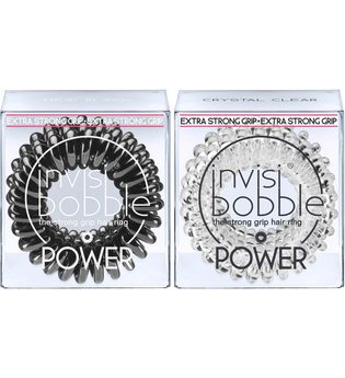 invisibobble Spiral-Haargummi »Power«, Set, 6-tlg., True Black & Crystal Clear