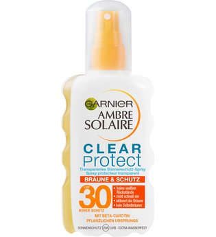 Garnier Ambre Solaire Clear Protect Bräune & Schutz transparentes Sonnenschutz-Spray LSF 30 200 ml Sonnenspray
