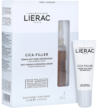 LIERAC CICA-FILLER reparierendes Anti-Falten Serum + gratis Cica Filler Creme Mini 3x10 Milliliter