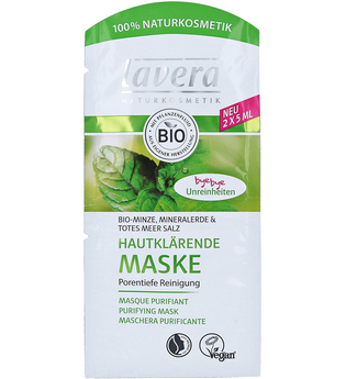 Lavera Gesichtspflege Faces Masken Bio-Minze, Mineralerde & Totes Meer-Salz Hautklärende Maske 2 x 5 ml