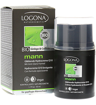 Logona Mann Glättende Hydrocreme Q10 Bio-Ginkgo & Bio-Coffein Gesichtscreme 50 ml