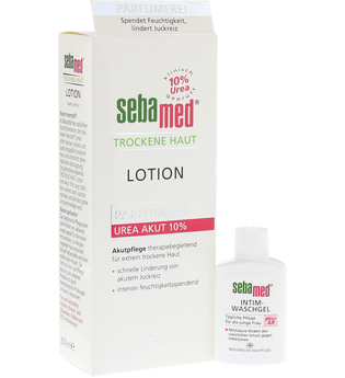 SEBAMED Trockene Haut parfümfrei Lotion Urea 10% + gratis SEBAMED Intim Waschgel pH 3,8 für die junge Frau 200 Milliliter