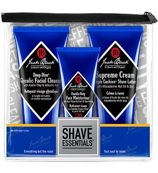 Jack Black Shave Essentials (Supreme Cream Triple Cushion Shave Lather 73 g, Double-Duty Face Moisturizer 44 mL, Deep Dive Glycolic Facial Cleanser 85 g) Rasierset