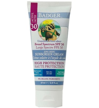 Badger Balm Sunscreen Cream SPF 30 Unscented Clear Zink 87 ml