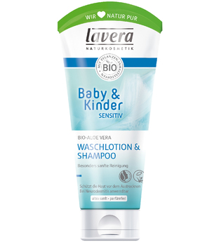 Lavera Baby & Kinder sanfte Hautpflege Bio-Aloe Vera Waschlotion & Shampoo 200 ml