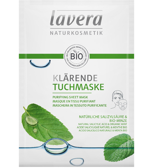 lavera Natürliche Salizylsäure & Bio-Minze Klärende Tuchmaske Feuchtigkeitsmaske 21.0 ml
