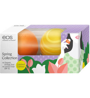 eos Pflege Lippen Spring Collection Set Lip Balm Organci Orange Zest 7 g + Lip Balm Active Lemon Twist SPF 15 7 g 1 Stk.