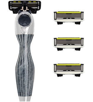 Shave Lab Herrenrasierer Seis Starter Set Grey Marble P.6 Griff + 4 Klingen 1 Stk.