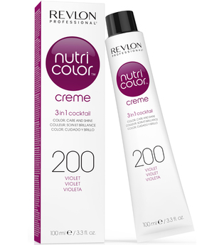 Revlon Professional Nutri Color Creme 200 Violett Kräftiges Lila für kühle Rottöne, Tube 100 ml
