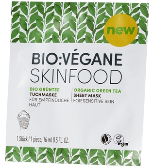 Bio:Végane Skinfood Bio Grüntee Tuchmaske für empfindliche Haut 1 Stck / 16 ml