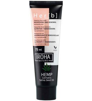 Iroha Hemp Cannabis Sativa Seed Oil Nourishing and Renewal Sleeping Face Mask Feuchtigkeitsmaske 75.0 ml