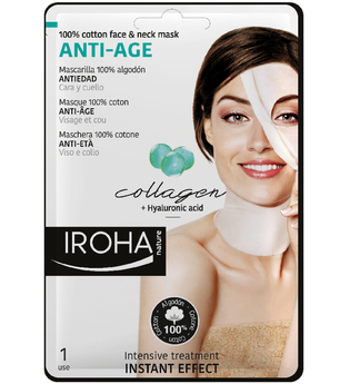 Iroha Gesichts-Vliesmasken Anti-Age 100% Cotton Face  Neck Mask (1Anwendungen)