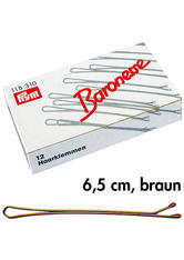 Baronesse Haarklemmen 6,5 cm 12er-Pack Braun