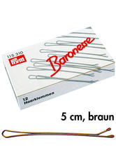 Baronesse Haarklemmen 5 cm braun, 12er-Pack