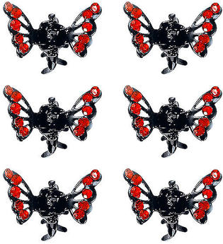 Dynatron Haarklammer Schmetterling Mini Rot