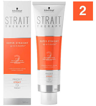 Schwarzkopf Strait Styling Therapy Strait Cream 2 - für gefärbtes und poröses Haar, 300 ml
