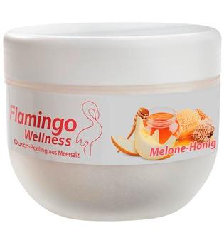 Flamingo Wellness Duschpeeling Meersalz Melone-Honig, Dose 350 g