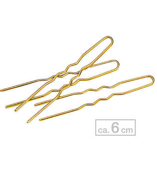 BHK Haarnadeln gewellt Goldfarben, ca. 6 cm, 10 Stück