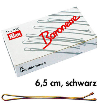 Baronesse Haarklemmen 6,5 cm 12er-Pack Schwarz