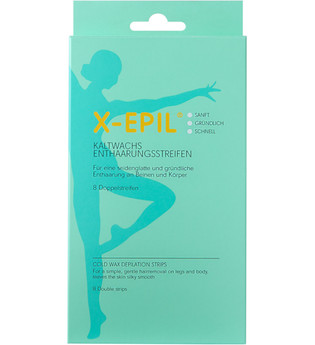 X-Epil Kaltwachs Enthaarungsstreifen 8 Doppelstreifen für Beine und Körper