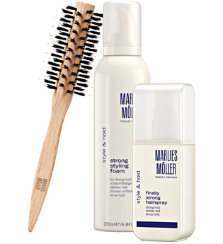 Marlies Möller Beauty Haircare Weihnachtssets Style & Hold Set Strong Styling Foam 200 ml + Finally Strong Hair Spray 125 ml + Medium Round Brush 1 Stk.