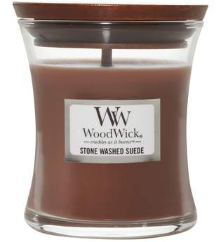 WoodWick Stone Washed Suede Hourglass Duftkerze 85 g