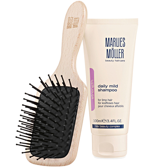 Marlies Möller Beauty Haircare Weihnachtssets Brush & Cleansing Set Travel Hair & Scalp Brush + Daily Mild Shampoo 100 ml 1 Stk.