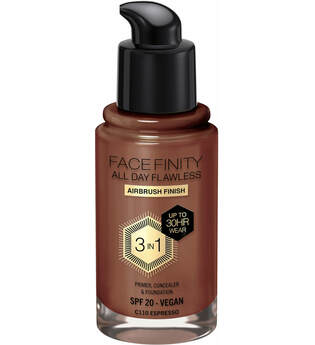 Max Factor Facefinity All Day Flawless 3 in 1 Vegan Foundation 30ml (Various Shades) - C110 - ESPRESSO