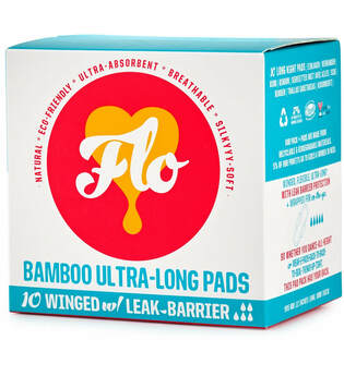 Flo Bamboo Pads, Winged Ultra-long Intimpflege 10.0 pieces