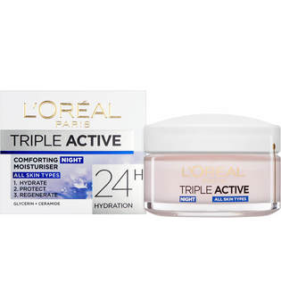 L'Oréal Paris Triple Active Night Hydrating Night Moisturiser - All Skin Types 50ml