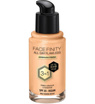 Max Factor Facefinity All Day Flawless 3 in 1 Vegan Foundation 30ml (Various Shades) - W62 - WARM BEIGE