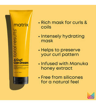 Matrix Total Results A Curl Can Dream Manuka Honey Infused Rich Hair Mask for Curls and Coils 280ml