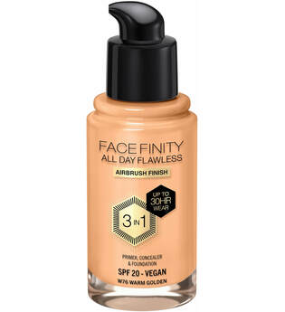Max Factor Facefinity All Day Flawless 3 in 1 Vegan Foundation 30ml (Various Shades) - W76 - WARM GOLDEN