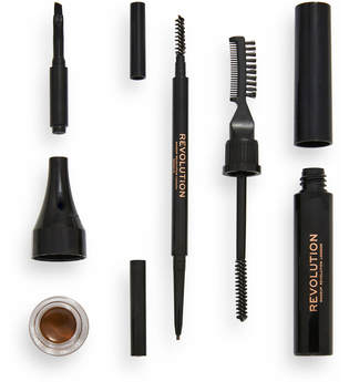 Makeup Revolution Ultra Brow Builder Kit (Various Shades) - Dark Brown