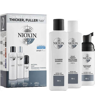 NIOXIN 3-teiliges System 2 Testpaket für natürliches Haar mit fortgeschrittener Ausdünnung Kit