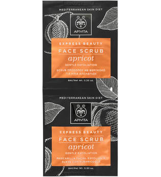 APIVITA Express Face Scrub for Gentle Exfoliation - Apricot 2 x 8 ml