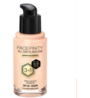 Max Factor Facefinity All Day Flawless 3 in 1 Vegan Foundation 30ml (Various Shades) - C10 - FAIR PORCELAIN