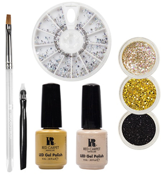 Gems & Jewels Golden Dust LED Gel Polish Nail Art Kit