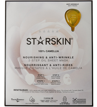 STARSKIN 100% Camellia 2-Step Oil Sheet Mask - Nourishing and Anti-Wrinkle