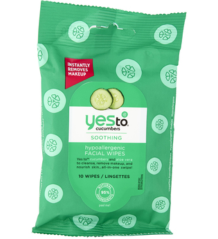 Yes To Cucumbers Soothing Hypoallergenic Facial Travel Towelettes x10