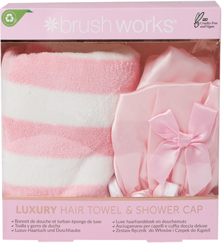 brushworks Luxury Hair Towel and Shower Cap