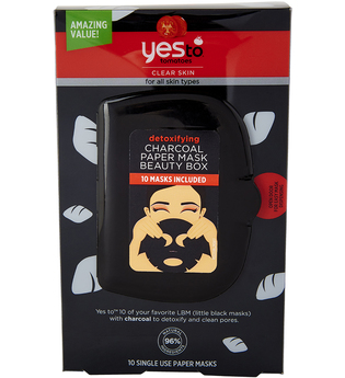 Yes To Tomatoes Detoxifying Charcoal Paper Mask Beauty Box x 10 Paper Masks